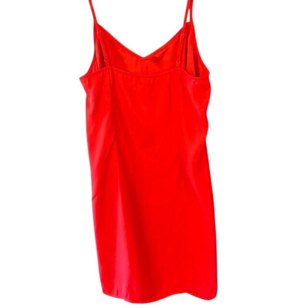 Maeve Mini Dress Womens Small Red Excellent Rayon Sleeveless Tie Neck Belted - Picture 7 of 8